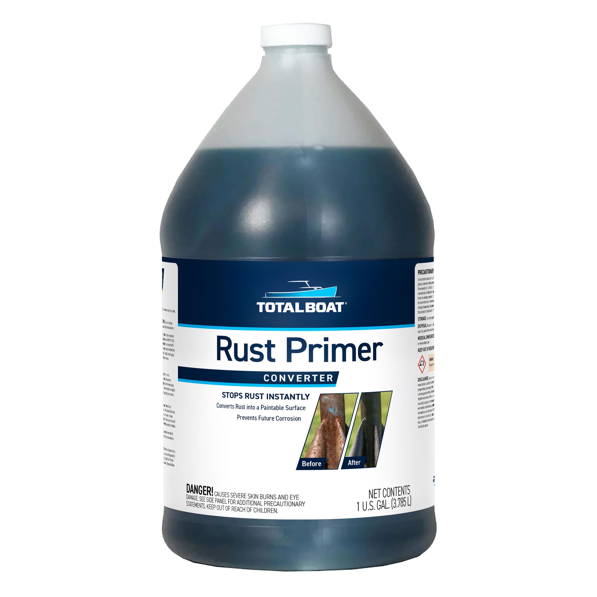 TotalBoat Rust Primer Converter | Metal Treatment Stops Rust For Professional Repairs - Gallon