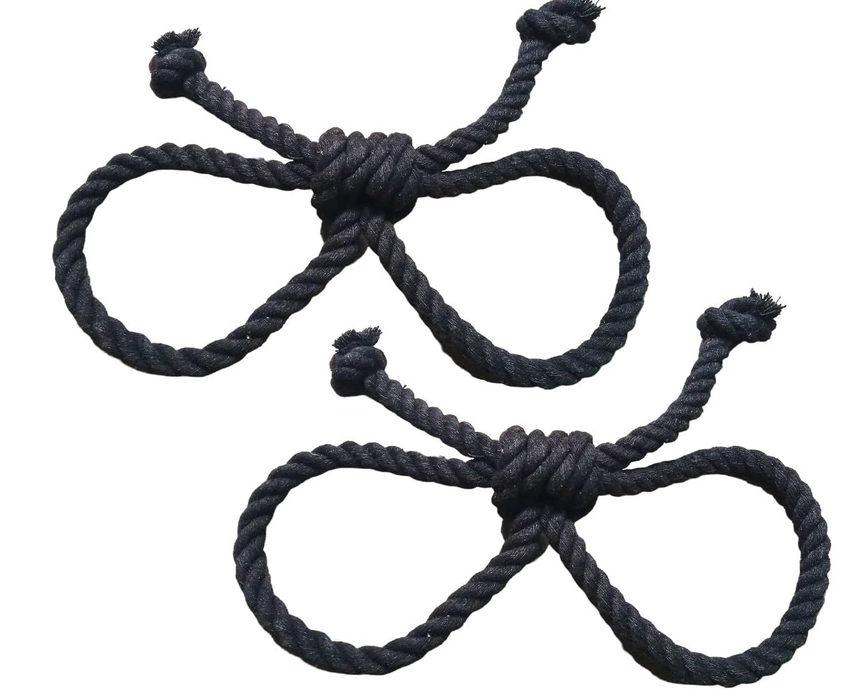 Esselkay Soft Cotton Rope Handcuffs, Adjustable, Pack of 2 (Black)-image-34