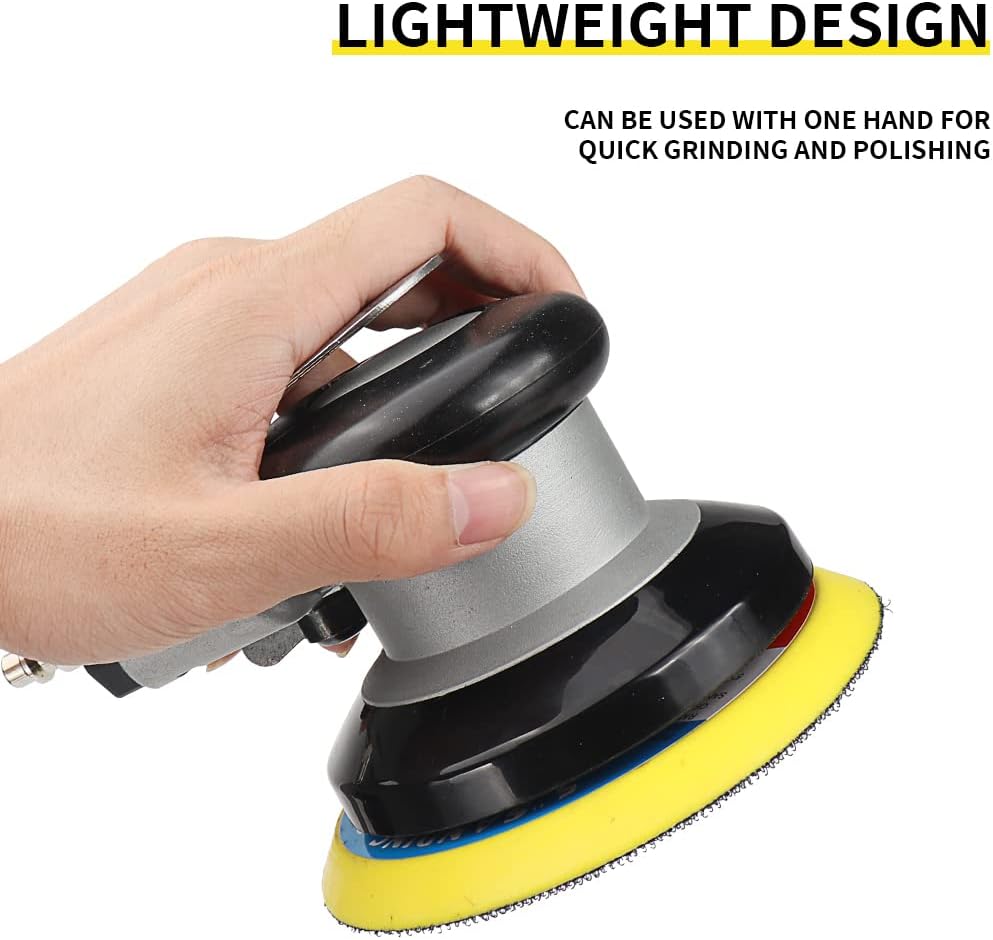 SI FANG 5-Inch Heavy Duty Air Dual Action Random Orbital Sander, Low Vibration Pneumatic Da Sanders