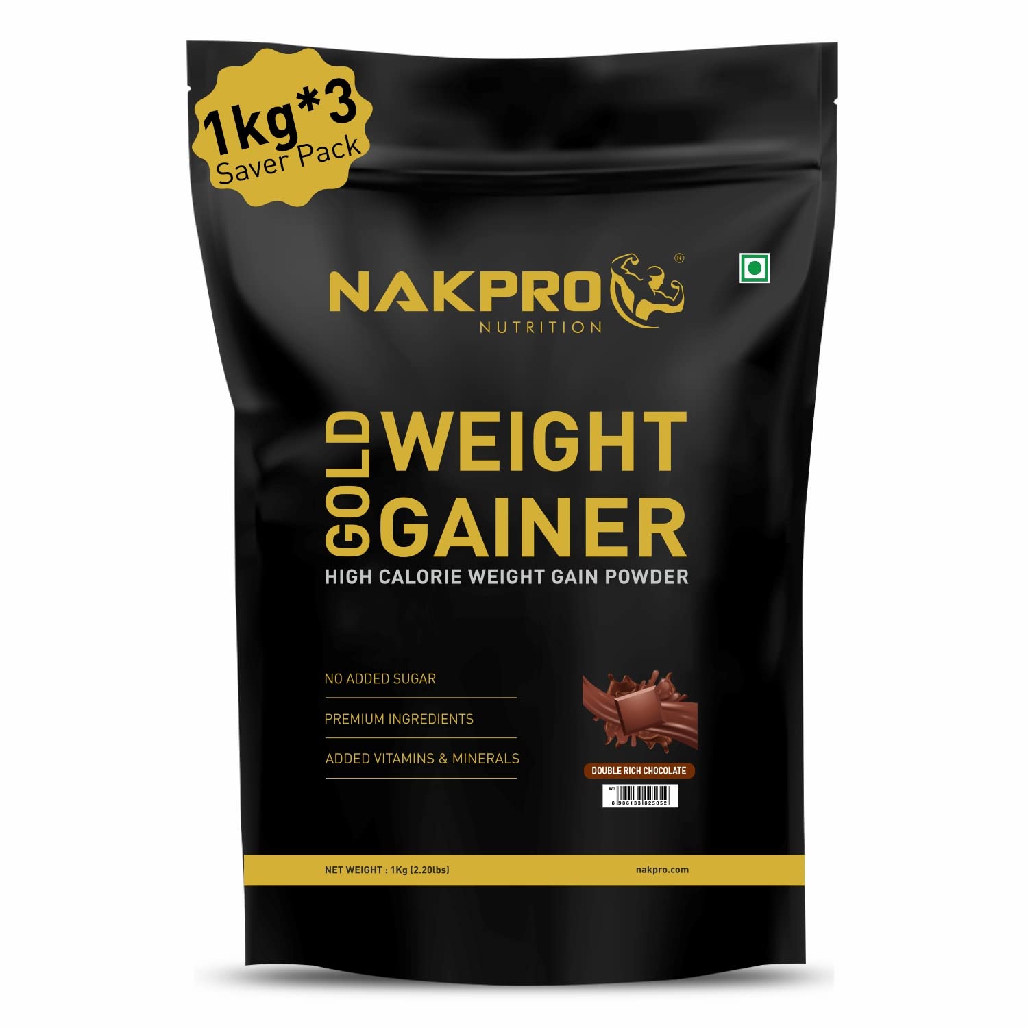 NAKPRO GOLD WEIGHT GAINER | High Carbs & High Calorie | Added Vitamins, Minerals & Digestive Enzymes | Easy Mixing, Easy Digesting Weight Gainer Powder for Men & Women | 1 Kg Strawberry Flavour (10 Servings) — Amazon image 8