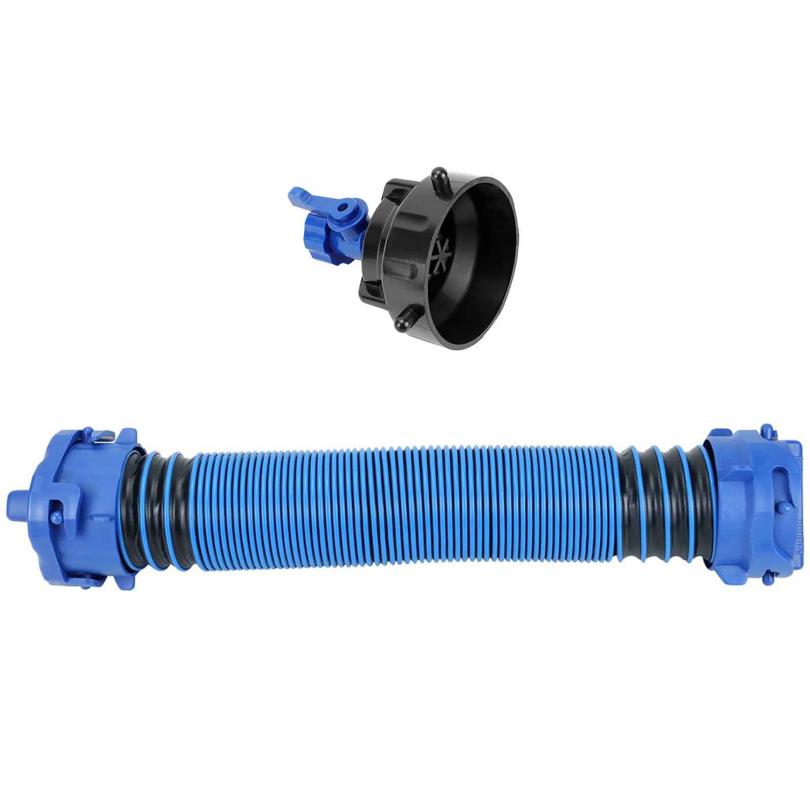Kaeltsyn Hoses With Cleaner 3Ft Flexible Reinforced Campers Drain Hose Leakproof Waste Water Discharge Pipe Campers Drainage Hose