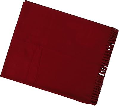 HANDTECHINDIA Woolen Meditation Shawl Blanket Wrap Oversize Scarf Stole Wool Throw Indian Blanket Pashmina Shawl Wrap for Soft Large Stole, Prayer Shawl, Yoga Shawl, Tibetan Monks Shawl Burgundy Red