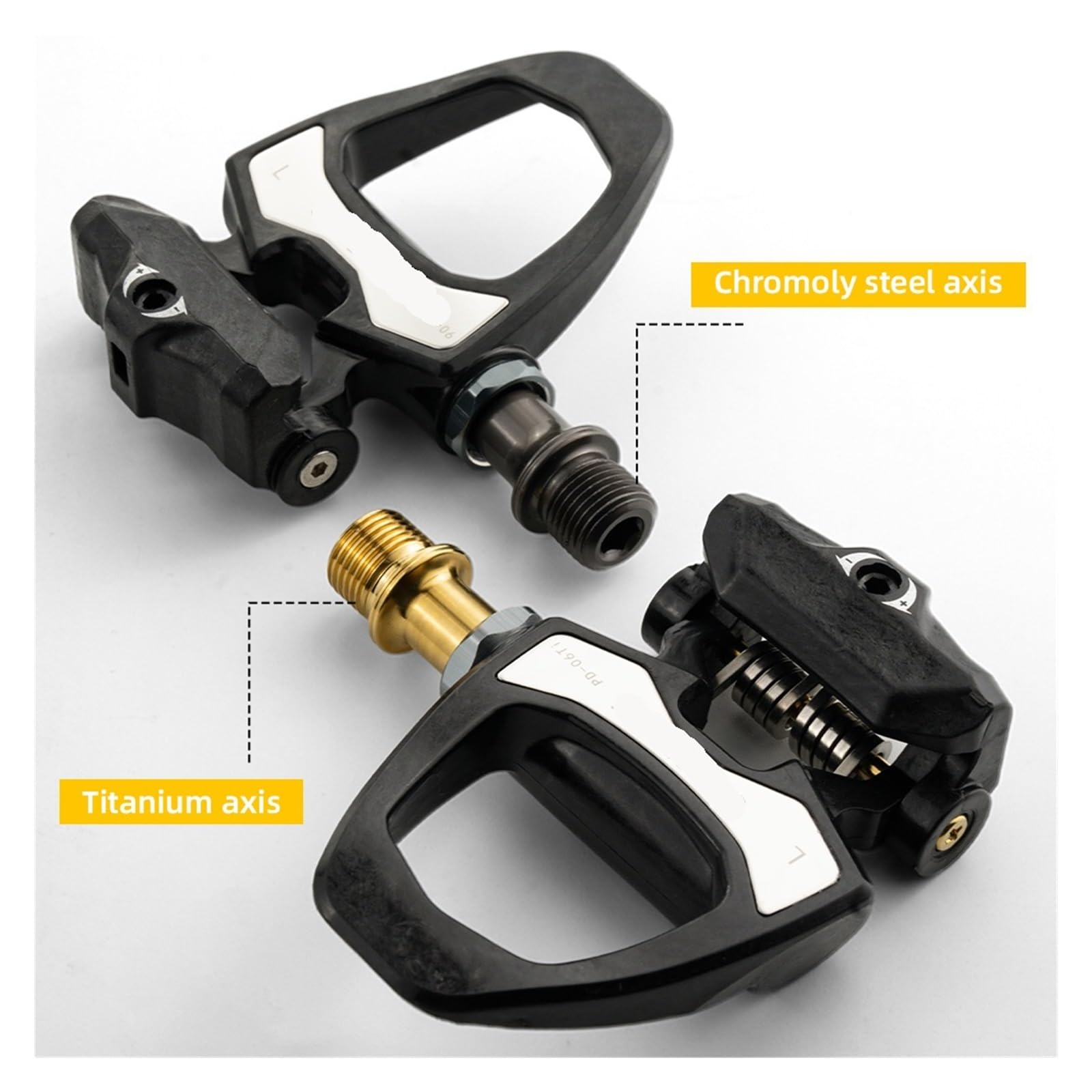 Pedales de Bicicleta Carretera Carbono con Mecanismo Clip SPD