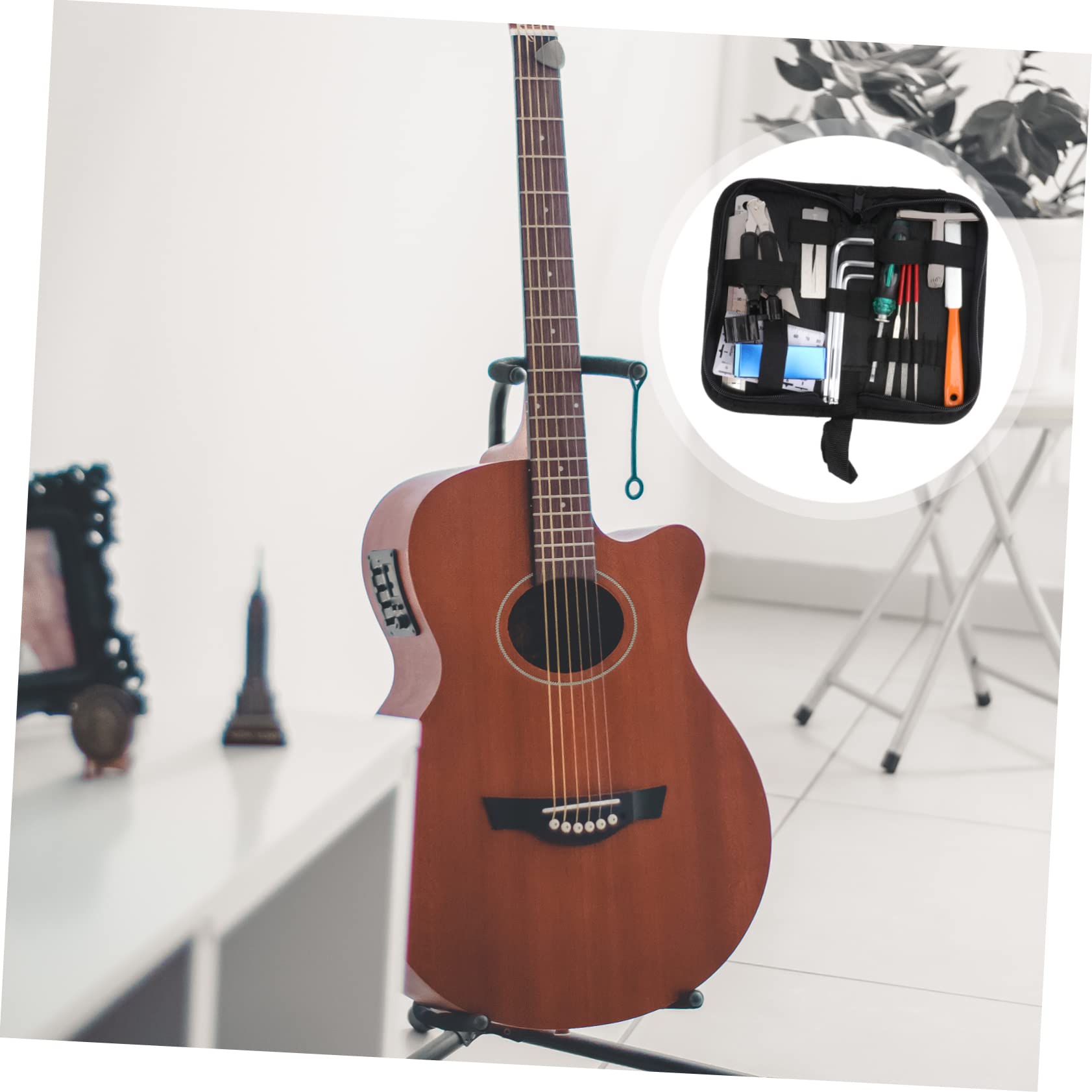 VICASKY Strumento per Pulizia della Chitarra Strumenti per Manutenzione della Chitarra Borsa per Riporre Strumenti