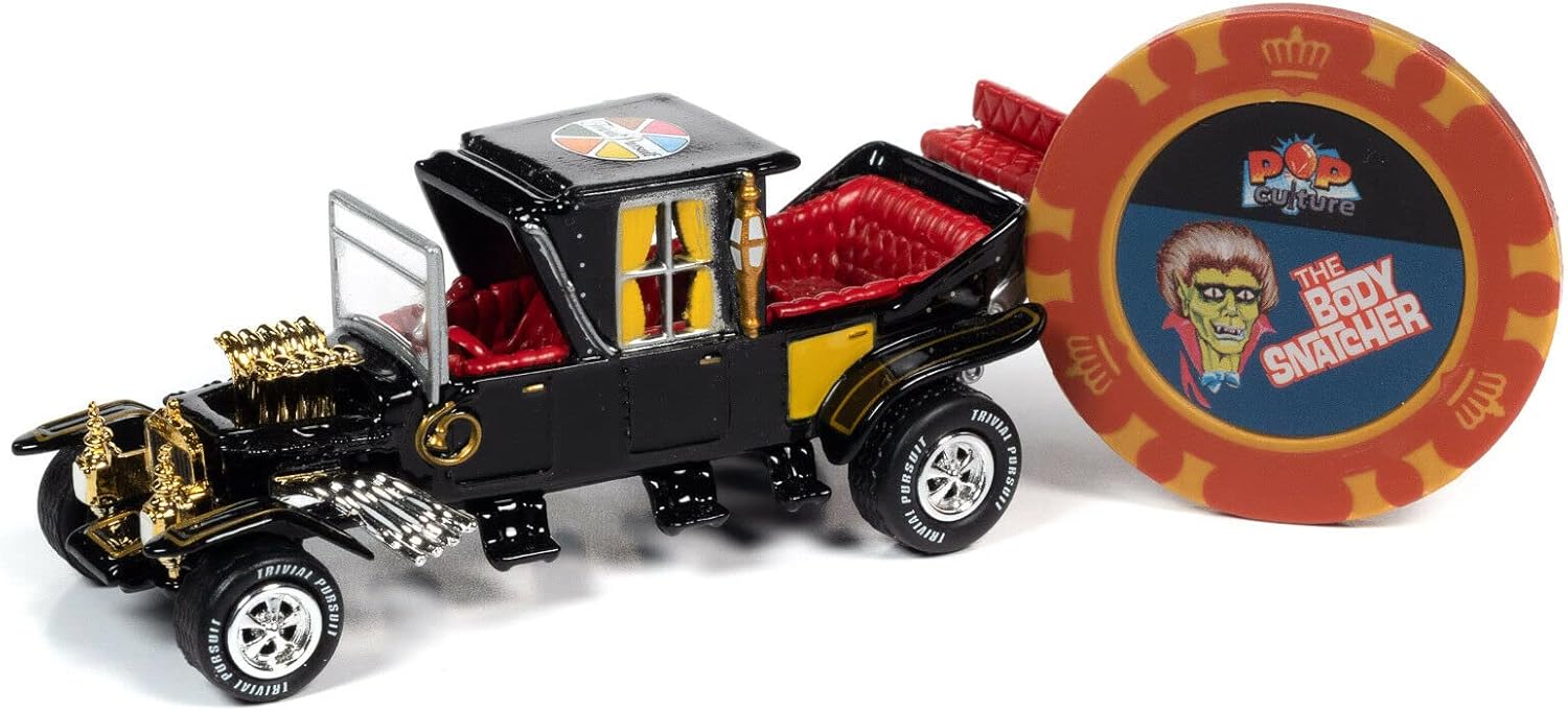 Barris Koach Black with Red Interior with Poker Chip (Collector Token) and Game Card Trivial Pursuit Series 1/64 Diecast Model Car by Johnny Lightning JLPC003-JLSP136