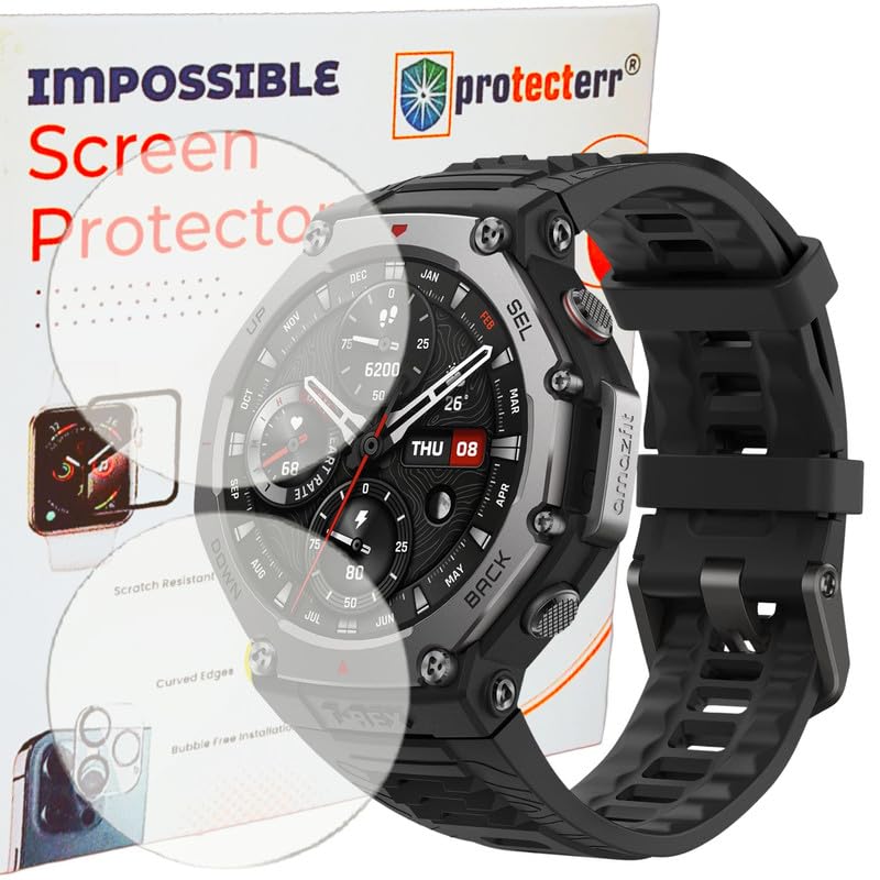 Image of 2 Pack | Screen Protector Guard for Amaz fit T-Rex 3 | 1.5 inch | Smartwatch - Flexible & Ultrathin TPU Film, 9H Scratch Resistant, Bubble Free - Not a Tempered Glass
