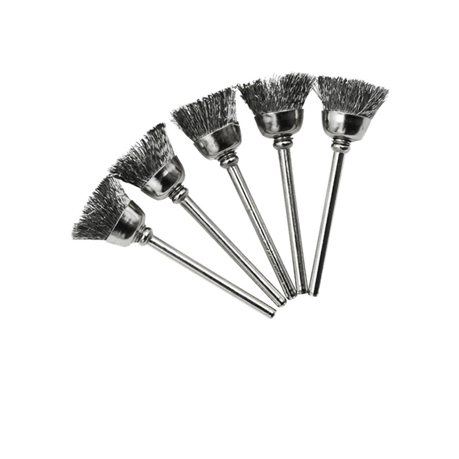 Tarcze szczotkowe z drutu, Zestaw szczotek garnkowych z drutu ze stali nierdzewnej, 5 szt. Trzpień 3 mm do narzędzia obrotowego(5PCs B)