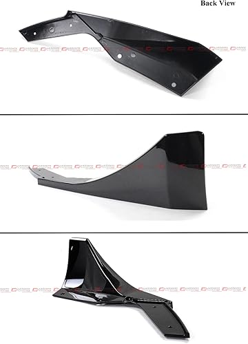 Miniatura 4 de Difusor de parachoques trasero de aleta de tiburón negro brillante pintado de alto rendimiento con extensiones de esquina compatible con Tesla Model