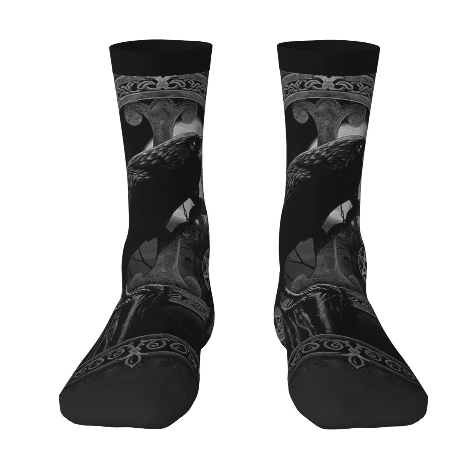 Unedskck Unisex As Pic Crow Raven Black Wicca Wiccan Skin Friendly Moisture Absorption And Non Pilling Sock Head Hit Black Stretch Breathable Adult Socks