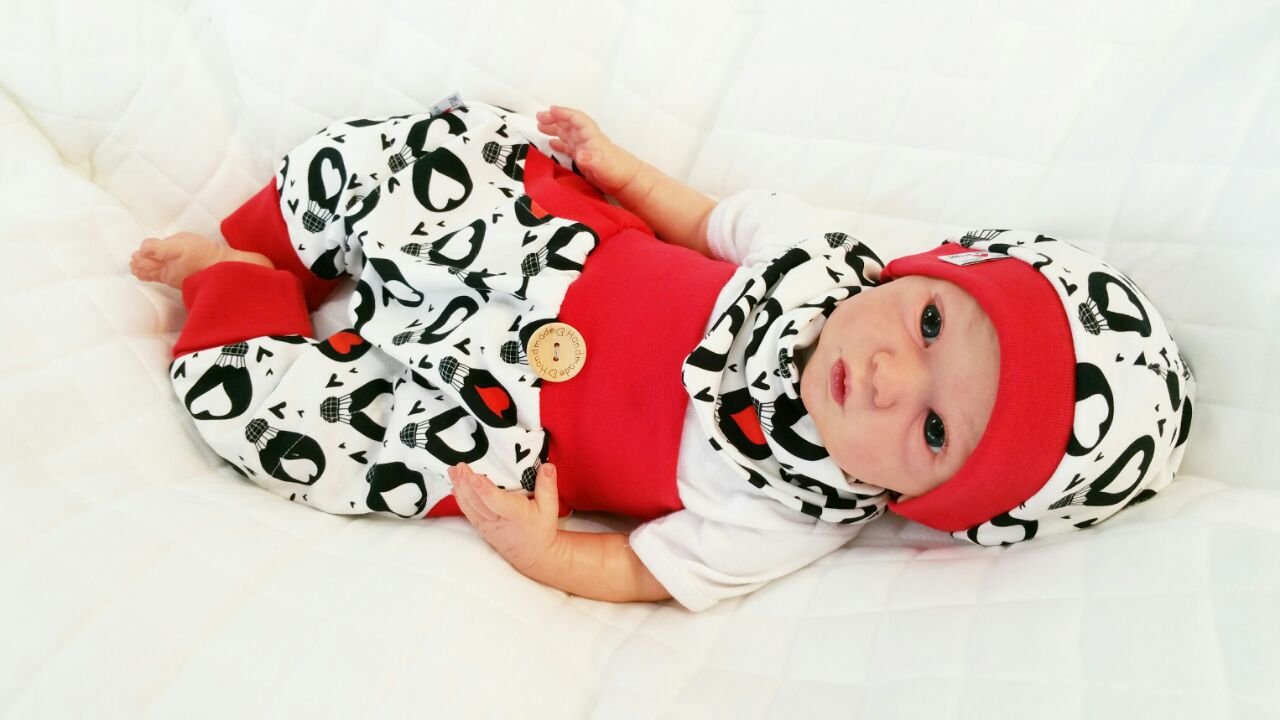 Atelier MiaMia - Pumphose Set Baby Kind von 56, 62, 68, 74, 80, 86, 92, Designer Babyhose Set Limitiert !! Luftballons - 80