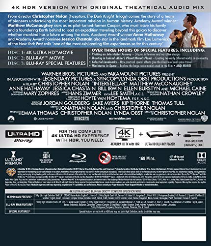 Image of Interstellar (2014) - A Christopher Nolan Film (4K UHD + Blu-ray + Bonus Disc) (3-Disc)
