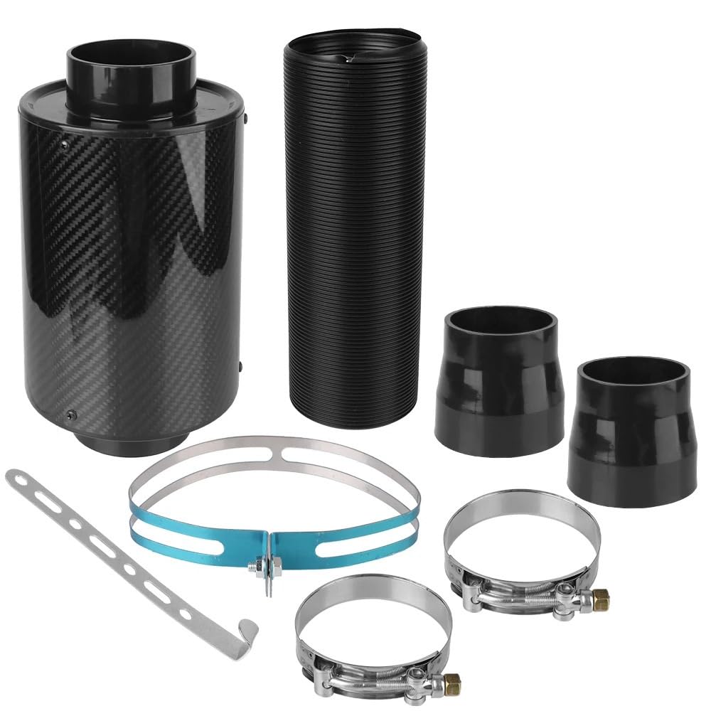 kaltluft induktionskit 1 Set Rohr Schlauch Kit Feed Geschlossene Ansaugung Induktion Universal Faser Ansaugfilter Box Auto Carbon Faser Kaltluftfilter luft mit filter