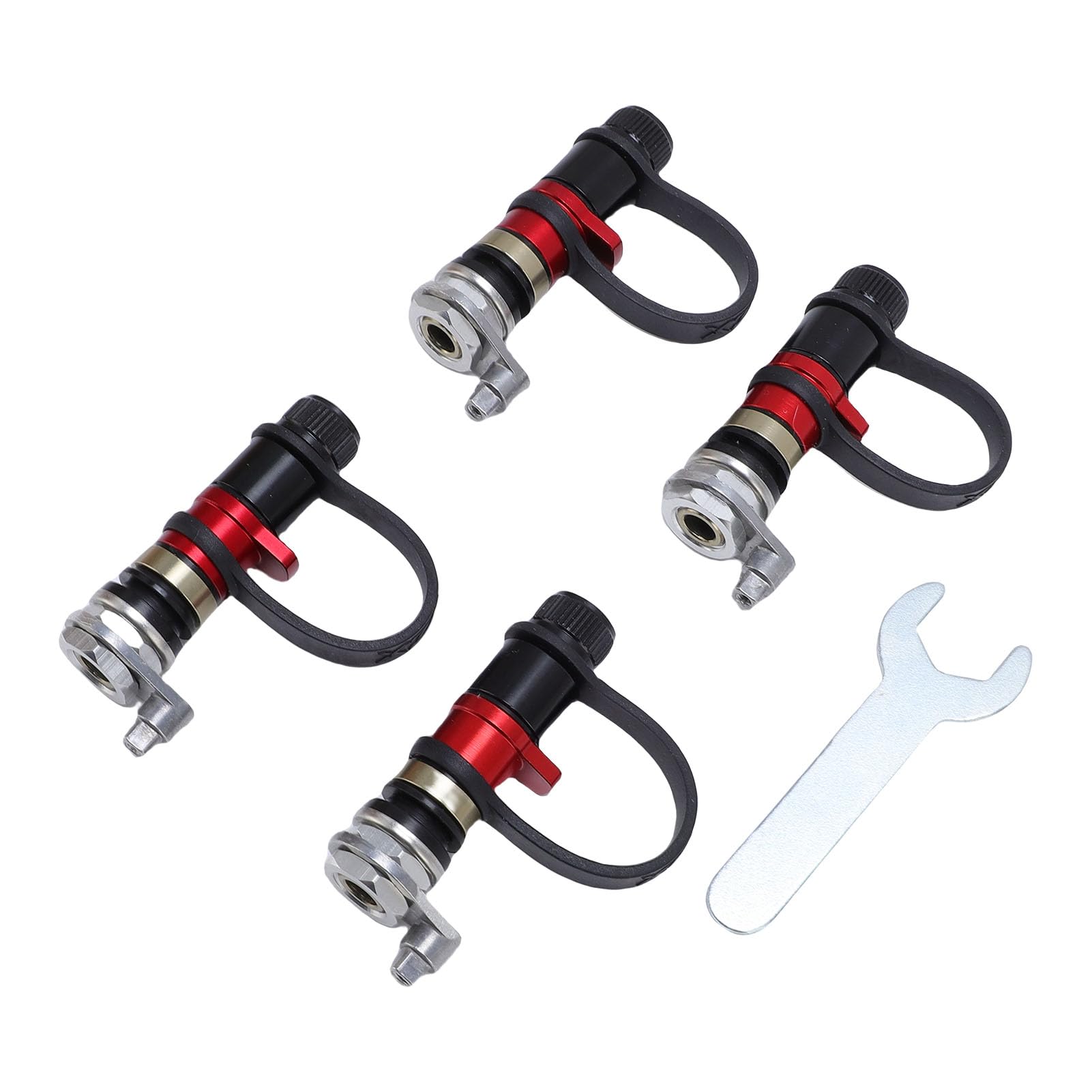 Bewinner Kit Sgonfiatore Pneumatici Regolabile da 4 Pezzi, Valvole Limitatrici di Pressione in Lega di Alluminio con Rilascio Rapido e Calibrazione PSI per Avventure Fuoristrada