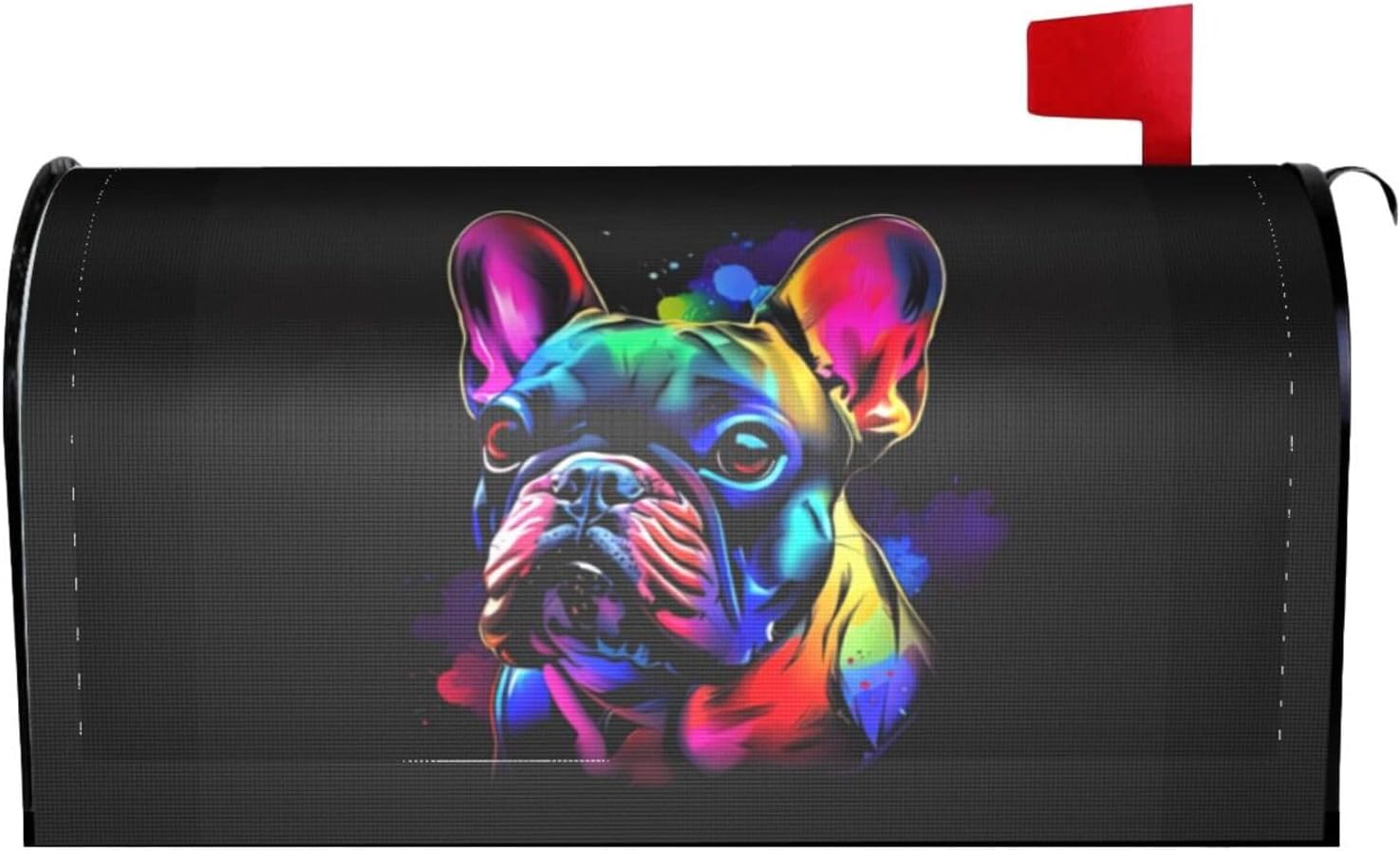 French Bulldog Frenchie Rainbow Dog Mailbox Covers Magnetic Wraps Post Letter Box Cover Garden Home Decor Standard Size 21" H x 18" W
