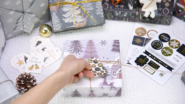 Carta Regalo Natalizia Kraft Riciclata 10 Fogli, Carta da Regalo Natale Bambini Rossa con 20 Etichette Regalo e 2 Spago di Iuta, Carta Pacchi Natale Carta Natalizia per Regali, 50 x 70