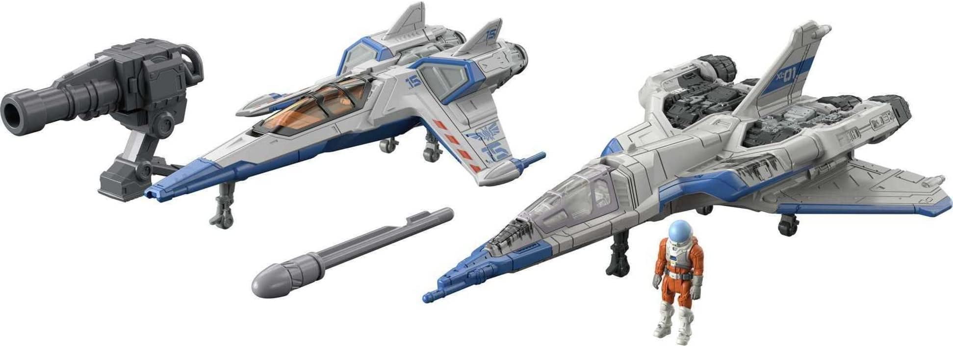 Disney Pixar Lightyear Vehicle Toy Pack with 2 Spaceships & Buzz Lightyear Figure, Hyperspeed Series with XL-01 & XL-15