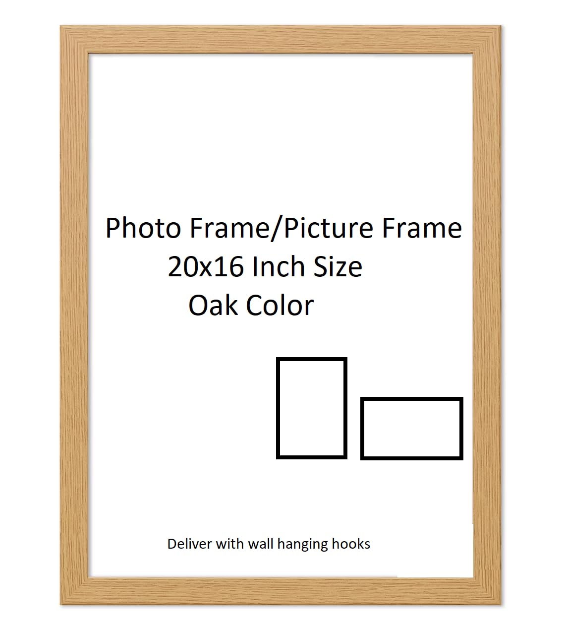 DECORO Photo Frame - Large Picture Frames - Photo Frames - Oak Color Frame in Different Sizes (Oak, 24x16 inch)