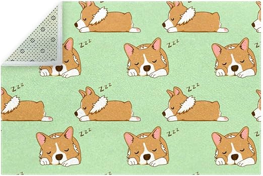 Amazon Ayustyle ラグ ラグマット コーギー 犬 イラスト カーペット 約0 150 Cm ホットカーペット対応 こたつ敷き 長方形 丸洗い 折り畳み 可能 ラグ カーペット オンライン通販
