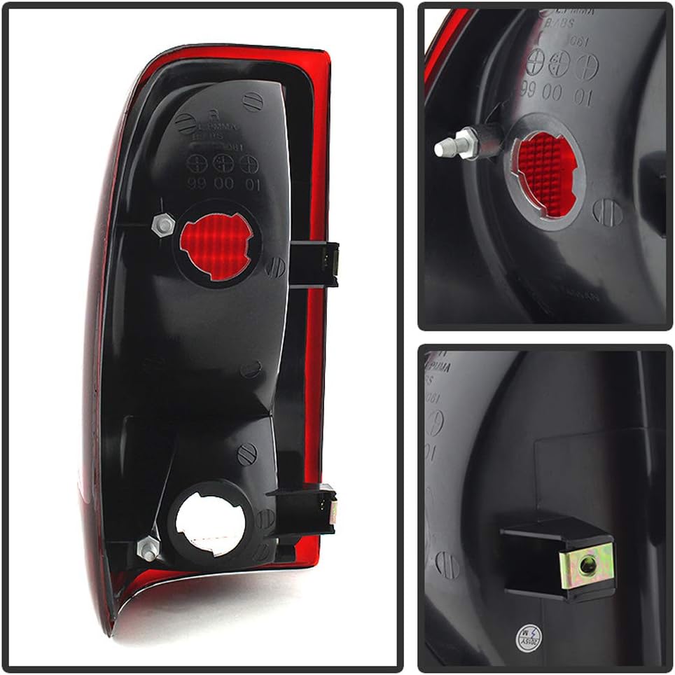 ACANII - For 1997-2004 Dodge Dakota Red Smoked Lens [OE Style] Tail Lights Brake Lamps Assembly Pair Set Left+Right