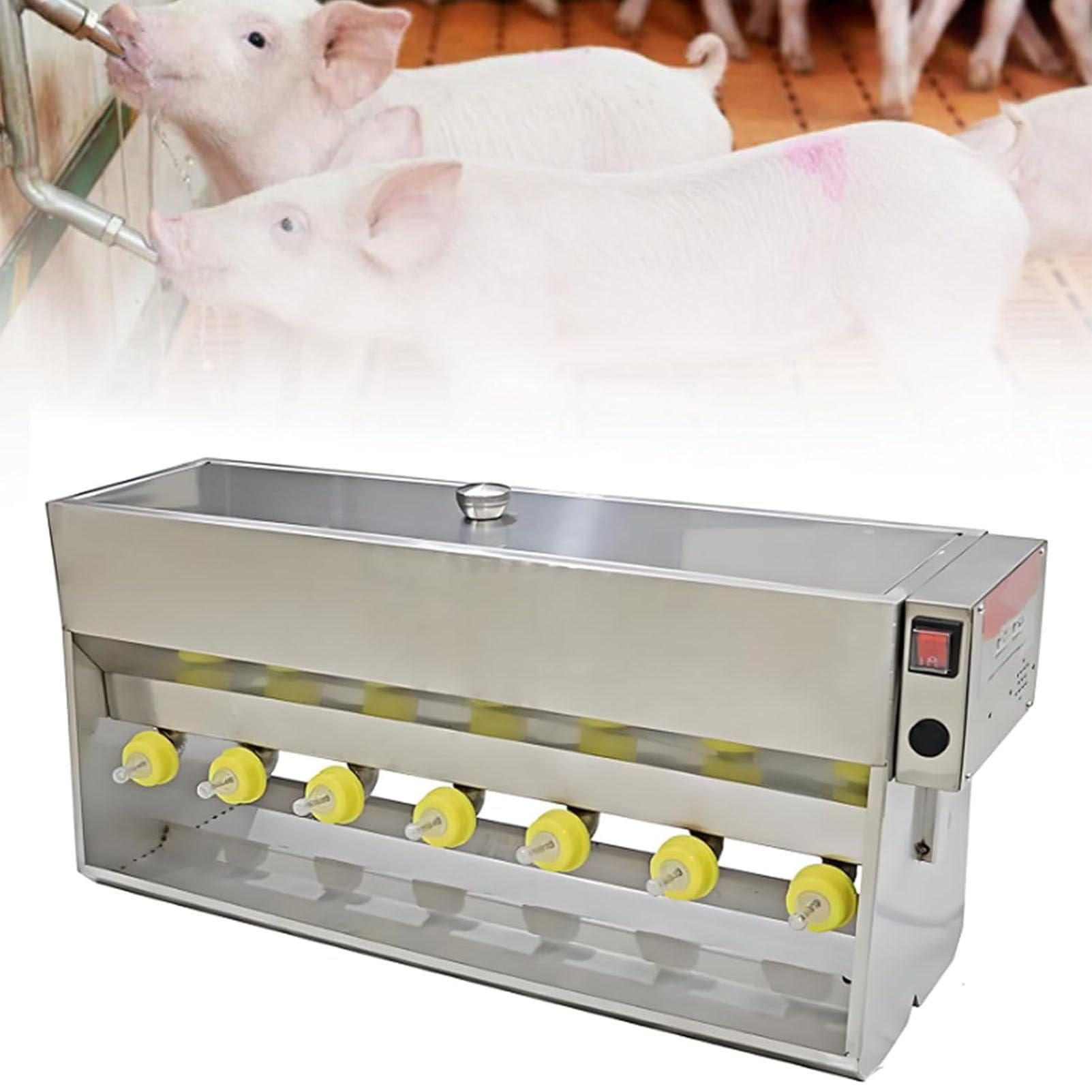 YXYLJOZ Automatic Milk Feeder for Piglets, 20L with 14 Silica Gel Nipples, Constant Temperature Livestock Milk Dispenser for Farms & Ranches (20L)