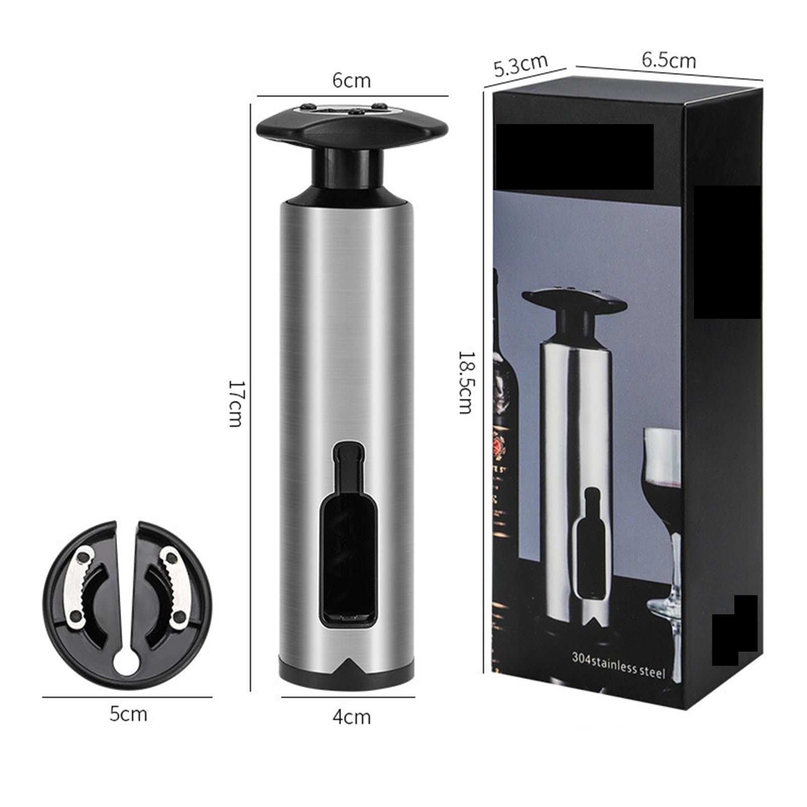 Sacacorchos Abridor De Botellas Vino Acero Inoxidable, Juego Multifuncional For Reuniones Familiares Herramienta Cocina(2 Set)