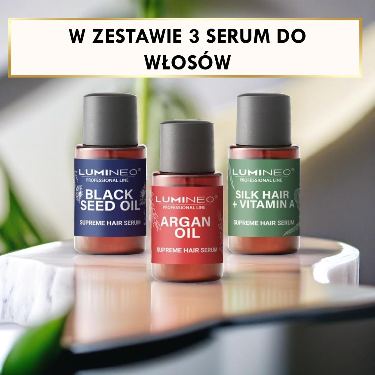 Lumineo profesjonalna suszarka do włosów 5 w 1 z 2 milionami jonów i specjalnym dyfuzorem 2400 W + koncentrator + 3 szt. zestaw serum do włosów w zestawie