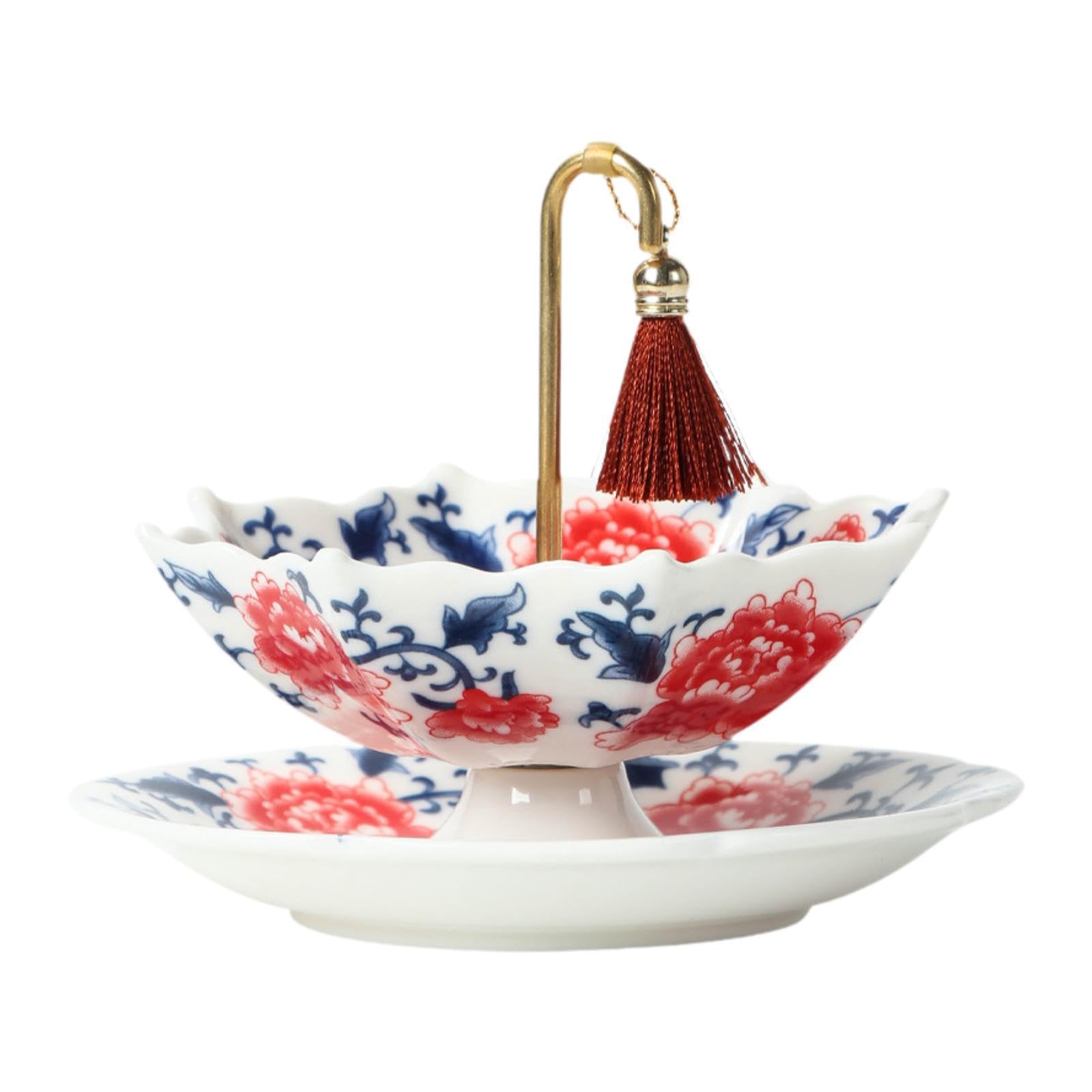 Amagogo Teesieb Teesieb Mesh Tee Infuser Chinesischer Teefilter Lose Blattfilter mit Feinmaschigem Sieb Und Tablett zur Rückhaltung von
