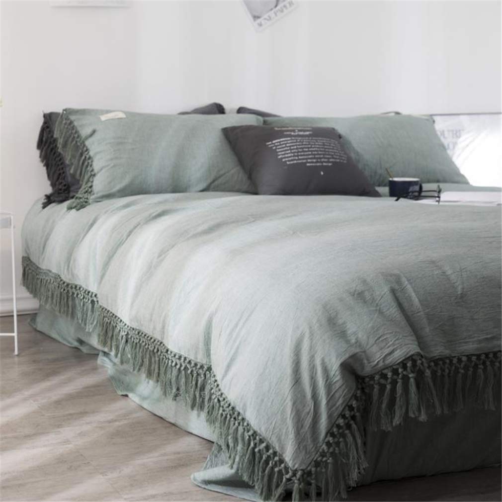 Draps doux et respirants en coton parure de lit 4 pièces infroissable 2m