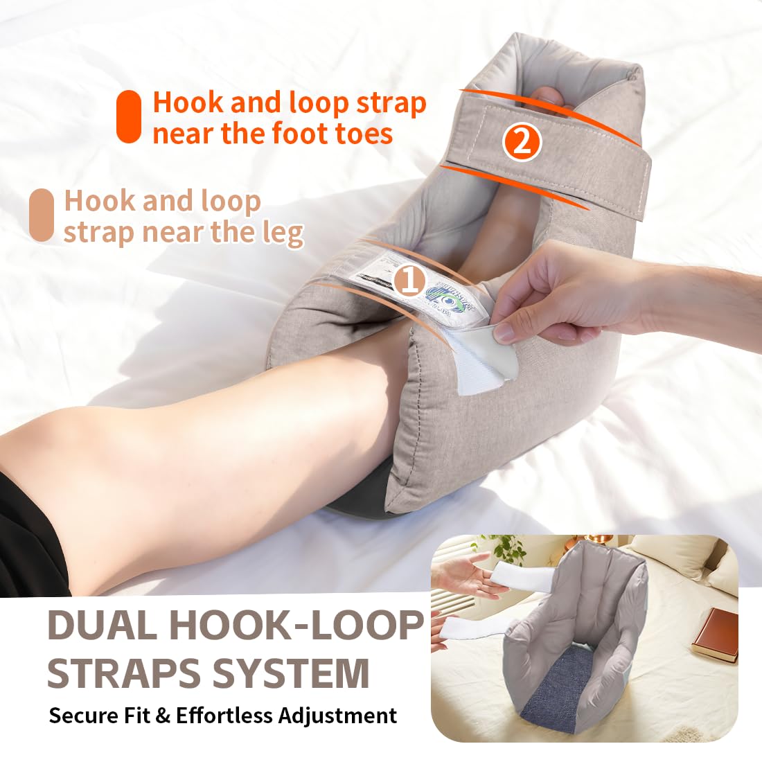 EZ Assistive Protectores de talón para úlceras por presión, cojín cómodo para pacientes postrados en cama, elimina las llagas de cama, almohadilla para botines para aliviar el dolor de úlceras