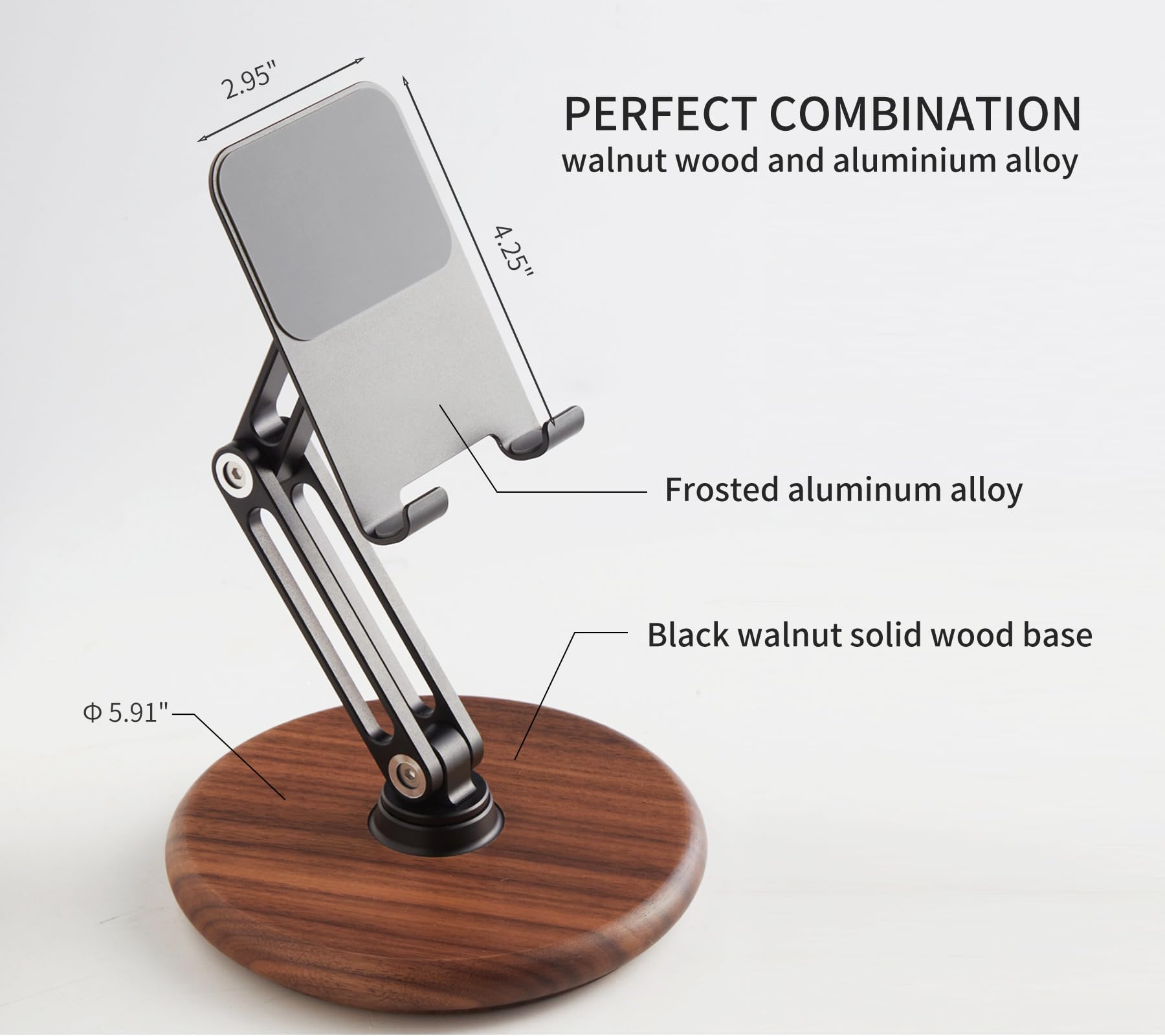RENMTURE Soporte de escritorio para teléfono, soporte plegable ajustable para teléfono celular con rotación de 360° para iPhone 16, 15, 14, 13 Pro, iPad, teléfonos móviles y tabletas, soporte