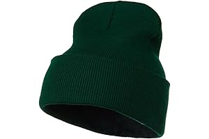 12-Inch Long Dark Green Knitted Beanie
