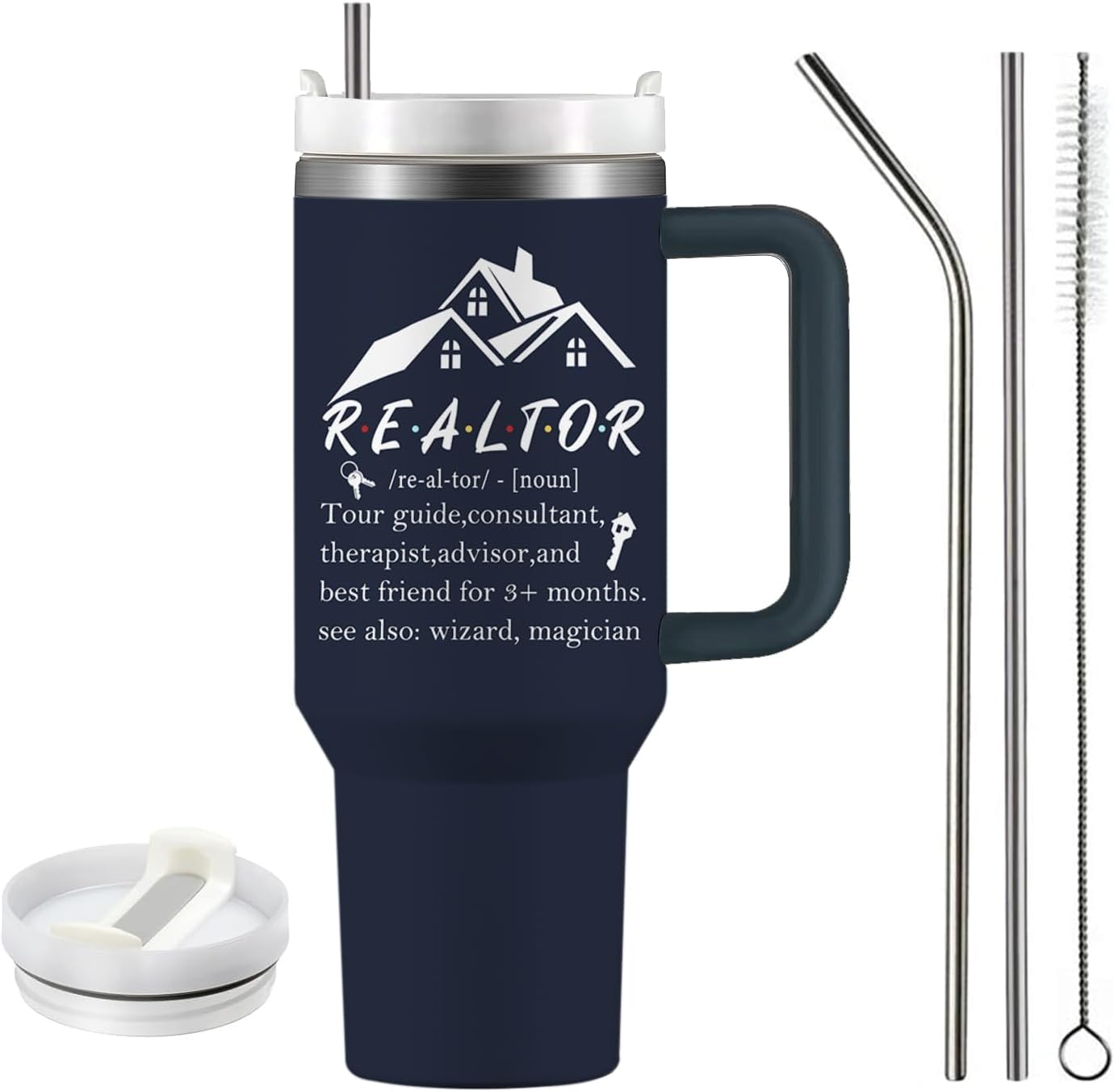 RIAYFIZV Realtor Gifts, 40oz Realtor Tumbler with Handle