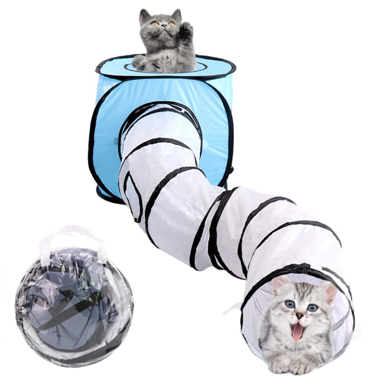 S-Form Katzentunnel Faltbarer als Interaktives Spielzeug Katzen