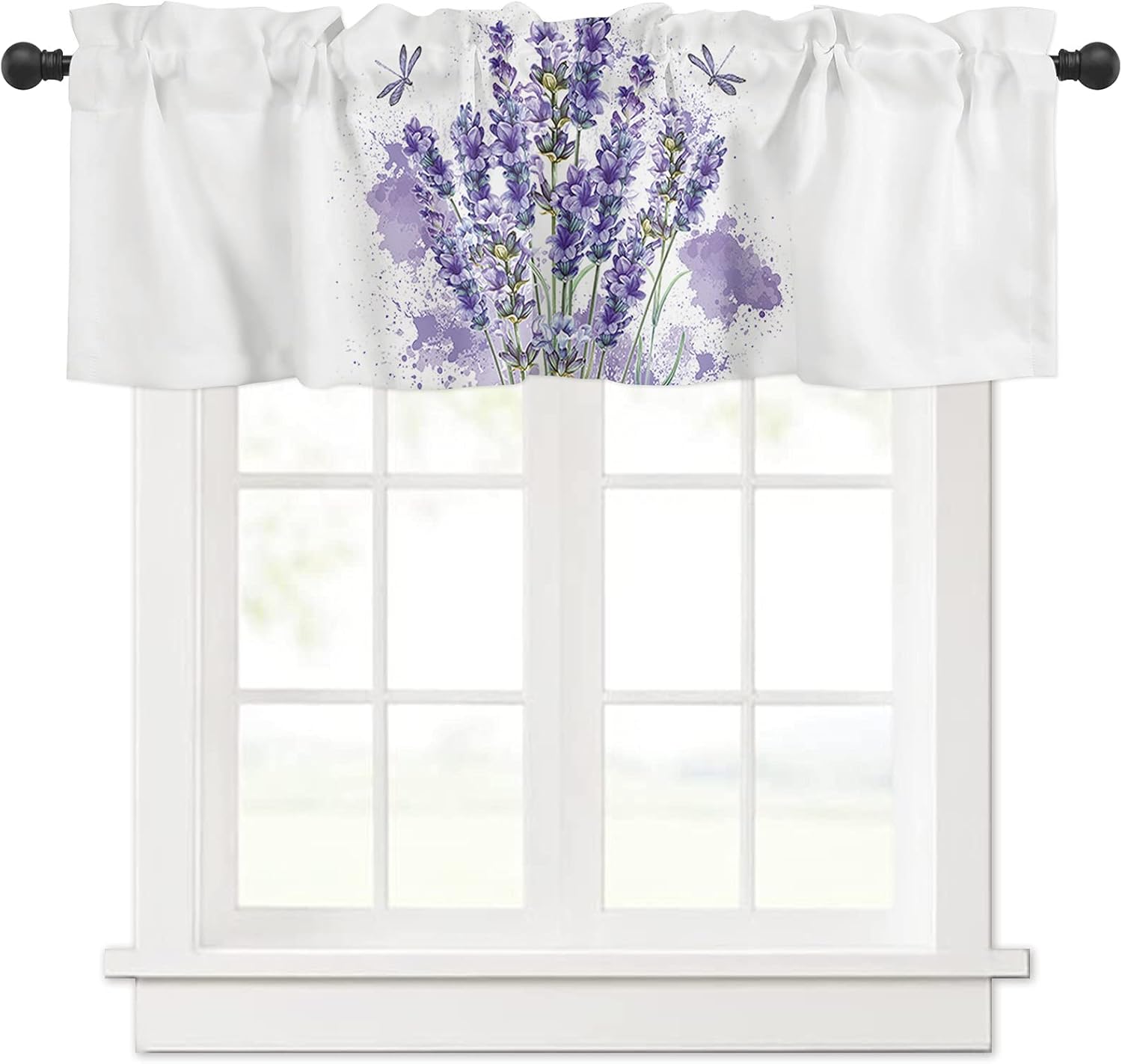 DecorLovee Curtain Valances for Windows Living Room, Purple
