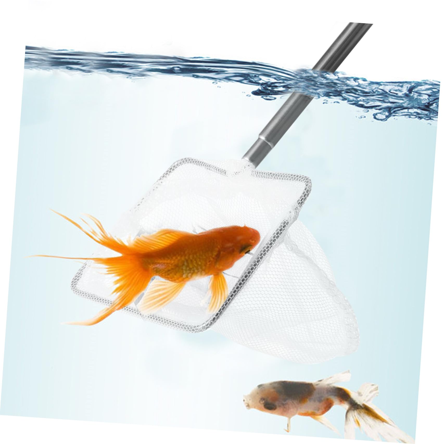 2St Fischtank Fischernetz Fischnetz klein Fangwerkzeuge zum Angeln Fischfangnetz Netzstrümpfe Garnelennetz Mesh-Netz für Aquarien Zierfische Aquarium Garnelentopf Metall Weiß