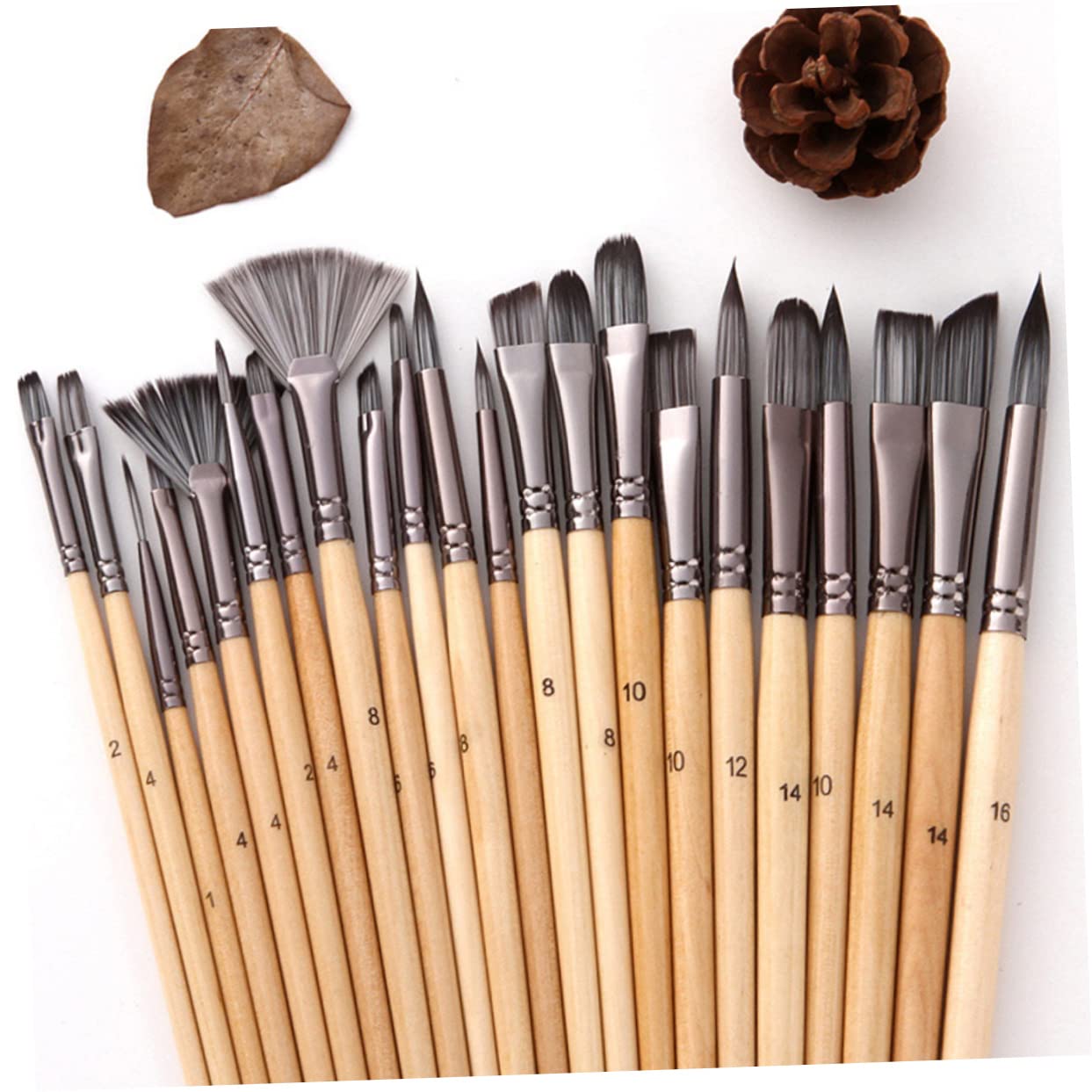 Juego de 24 Pinceles de Artista de Nailon para Pintura