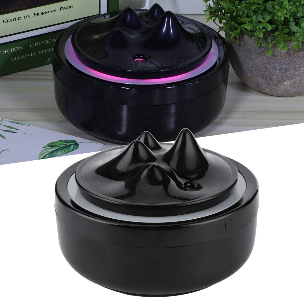 Mini Black Humidifier, Nightlight Aroma Aromatherapy Machine, USB Cool Mist Mini Portable for Car Home Office Bedroom