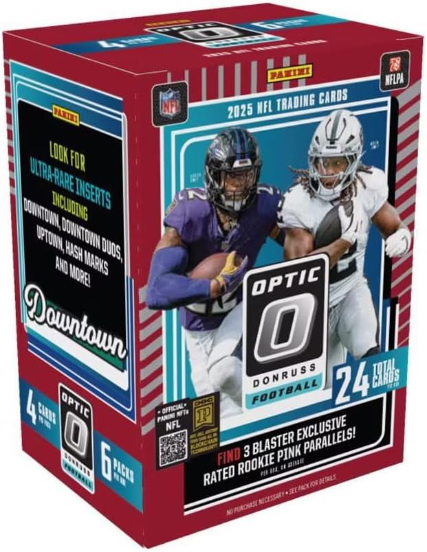 2025 Panini Donruss Optic Football Trading Cards Blaster Box Pink Parallels (24ct Cards)