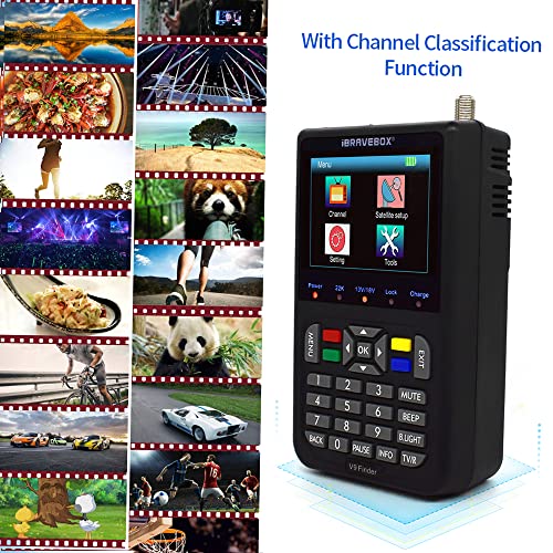 Weytoll Satellite Signal Finder, V9 Satellite Finder Fta 3.5Inch Lcd Digital Satellite Signal Strength Meter Detector With 6000 Channels Tv Programmable Hd Dvb-S/S2 & H.265/Pal/Ntsc #TOP6