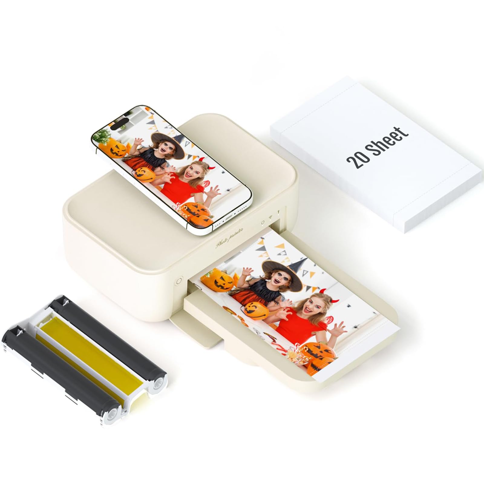 HPRT CP4100 Photo Printer 4 x 6 Inch WiFi Instant Photo Printer for iPhone, Android, Smartphones with AR Video Printing for Home with 20 Sheets and 1 Ribbon