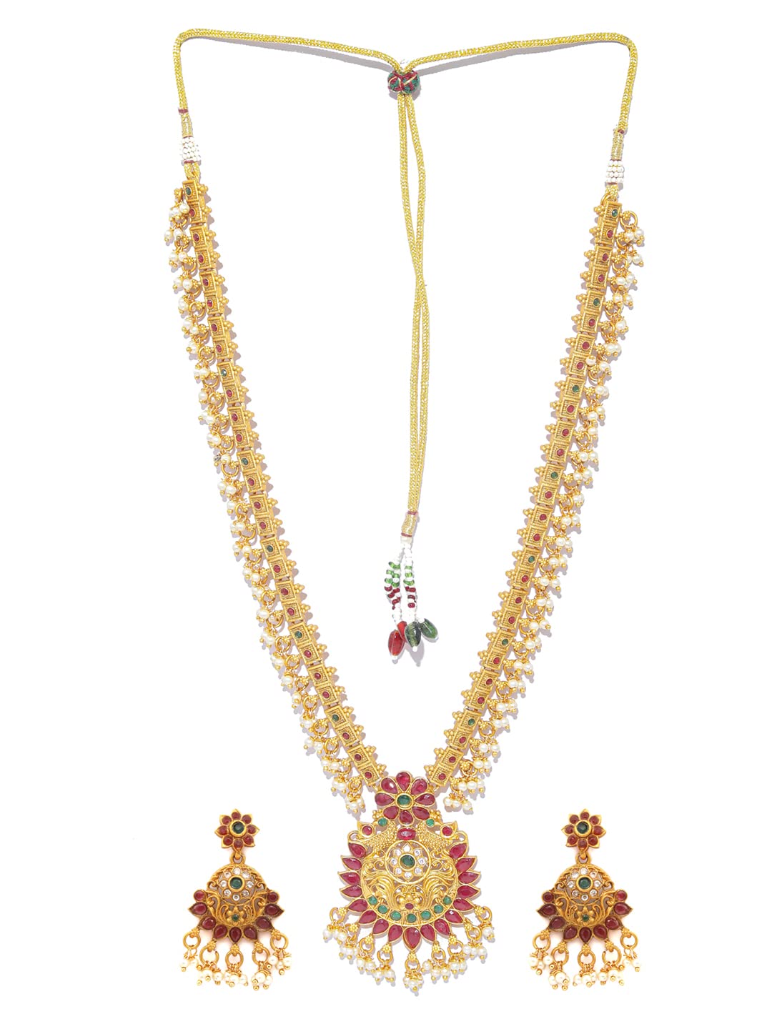 Priyaasi Traditional Real Kemp Gold Plated Floral Jewelley Set (B09PGCTTZK) Amazon Price History, Amazon Price Tracker