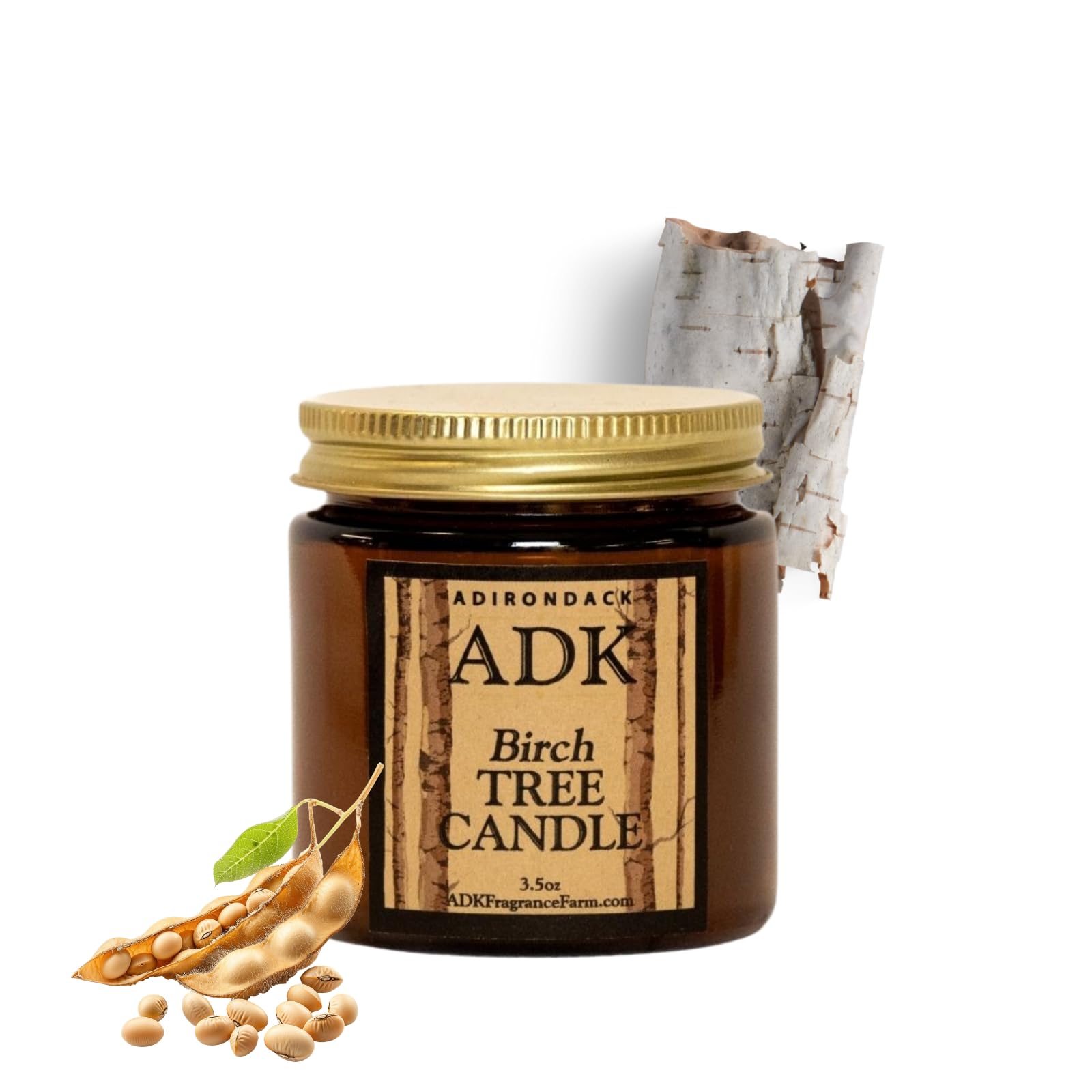 ADK Natural Birch Soy Candles - Handcrafted in Our Glass Jar Candle for Home Scented, Birthday, Aromatherapy and Spa, Yoga, Gifts for Women and Men (3.5 oz)