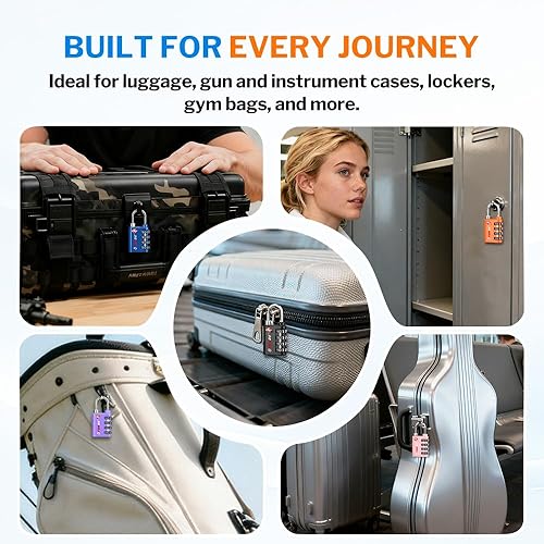 Miniatura 6 de Forge Doble apertura cerradura de llave o combinación, cerradura aprobada por la TSA para equipaje, estuche pelícano, viajes, gimnasio, escuela,