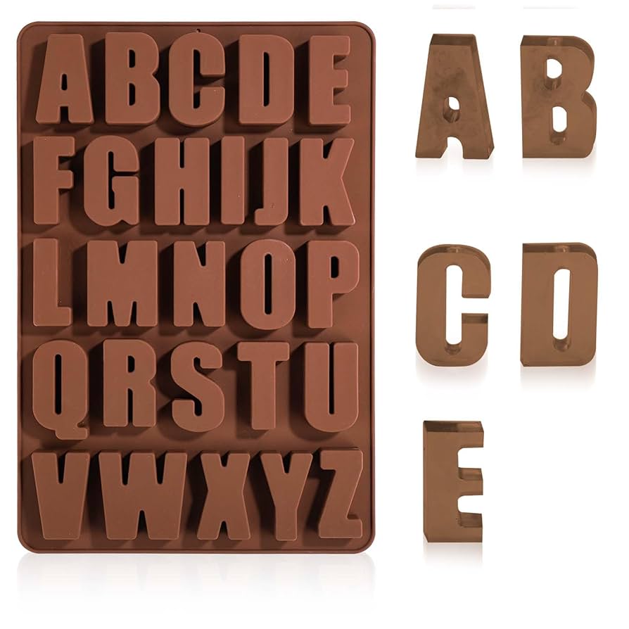 Silicone Molds For Chocolate Letter Molds For Chocolate, Pack