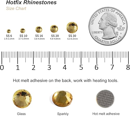 Vista 106 de 6000 diamantes de imitación termoadhesivos a granel, diamantes de imitación azules para ropa de manualidades, cristales termoadhesivos