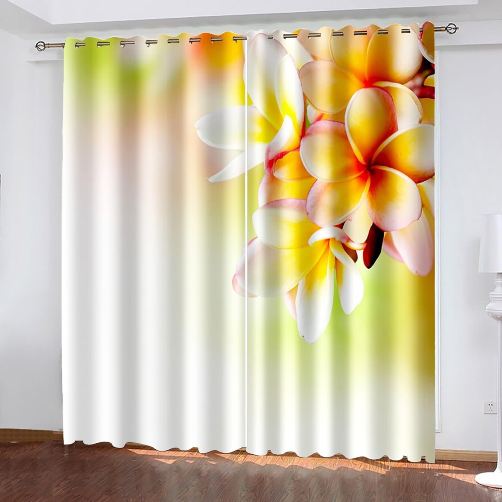 Rideaux occultants à motifs fleurs multicolores 214x274cm en polyester