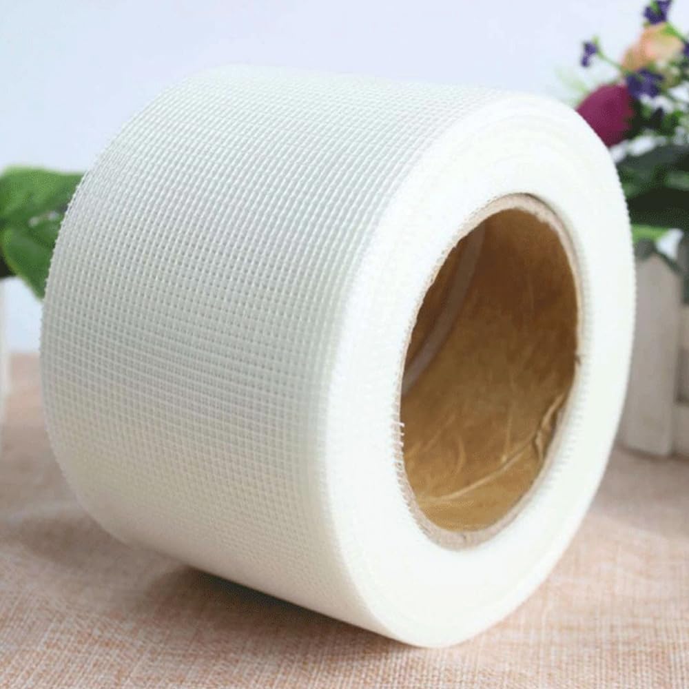 Cinta adhesiva de fibra de vidrio, 5 cm x 90 m, cinta genérica para cubrir juntas, cinta para juntas de cartón yeso, cinta para juntas para grietas y agujeros; tejido de refuerzo, cinta de