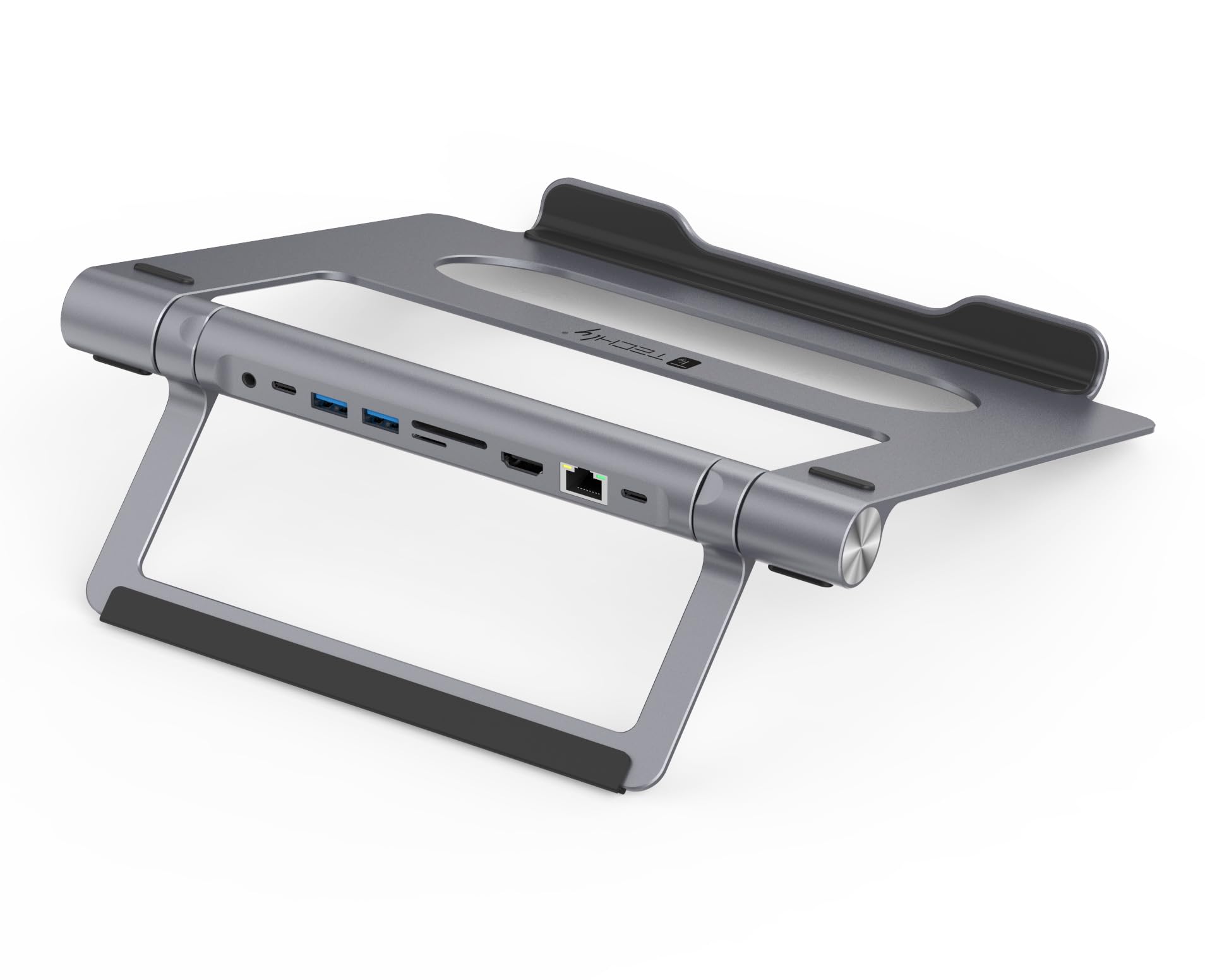 Techly 368314 Docking Station USB-C™ 9 in 1 Hub USB3.2 Stand per Notebook Pieghevole Silver