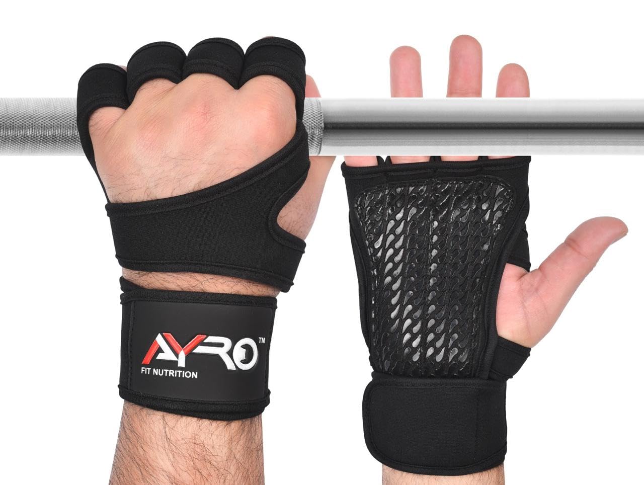 AYRO Trainingshandschuhe, belüftete Trainingshandschuhe für Männer und Frauen, Gewichtheber-Handschuhe, Fitnesshandschuhe für Männer, Fitnesshandschuhe mit Handgelenkbandagen