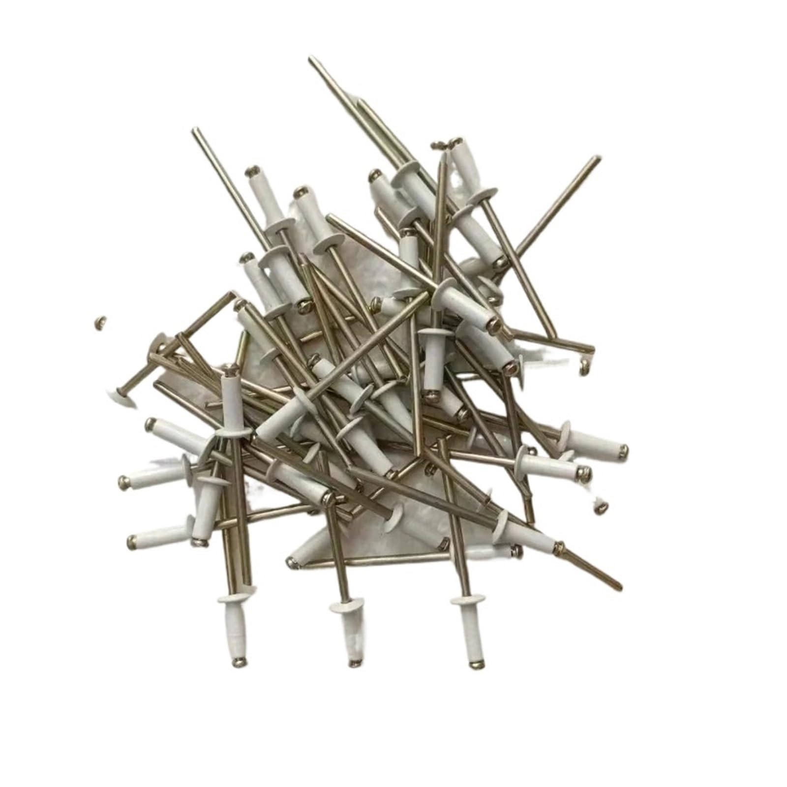 Rivets aveugles M3.2 aluminium blanc tête bombée pour assemblage de meuble lot de 50 pcs